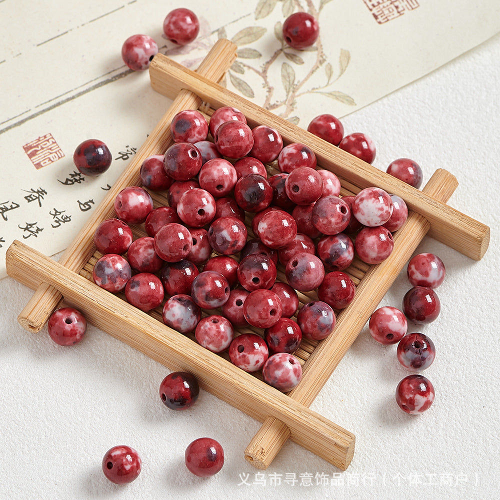 Natural Stone Crystal Agate Jade Beaded Loose Beads Handmade DIY Bracelet Material Wholesale