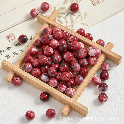 Natural Stone Crystal Agate Jade Beaded Loose Beads Handmade DIY Bracelet Material Wholesale