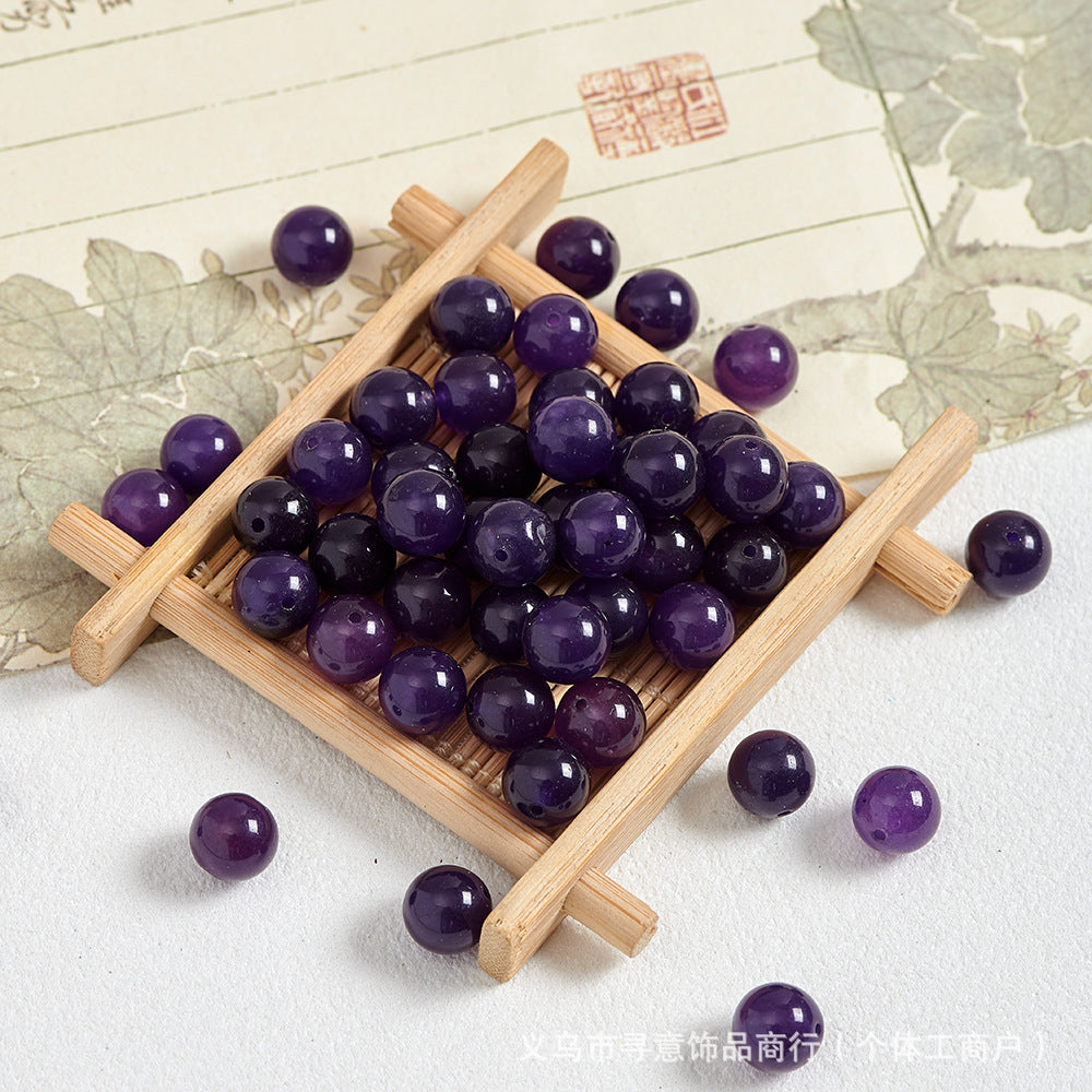 Natural Stone Crystal Agate Jade Beaded Loose Beads Handmade DIY Bracelet Material Wholesale