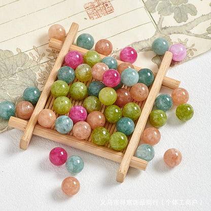 Natural Stone Crystal Agate Jade Beaded Loose Beads Handmade DIY Bracelet Material Wholesale