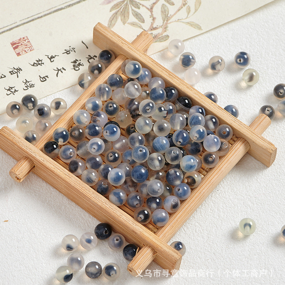 Natural Stone Crystal Agate Jade Beaded Loose Beads Handmade DIY Bracelet Material Wholesale