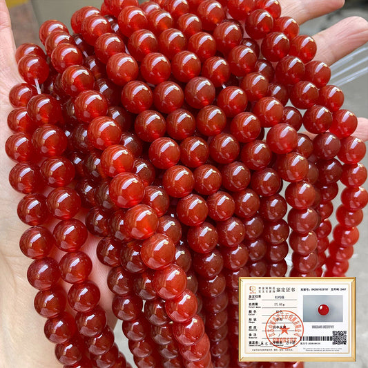 Natural Crystal Loose Beads DIY Beaded Bracelet, Aquamarine White Crystal Amethyst Strawberry Crystal South Red Agate Beads.