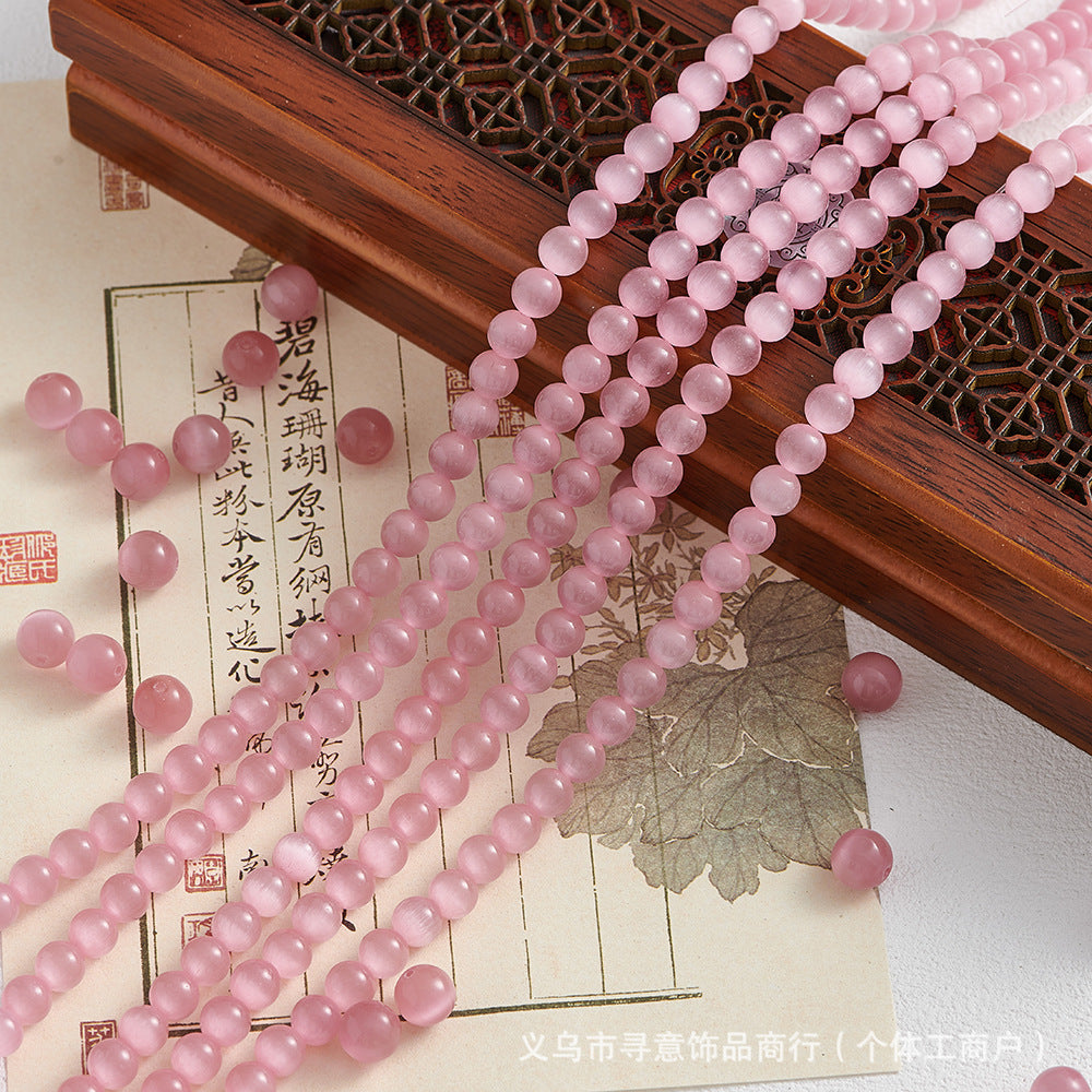 Natural Stone Crystal Agate Jade Beaded Loose Beads Handmade DIY Bracelet Material Wholesale