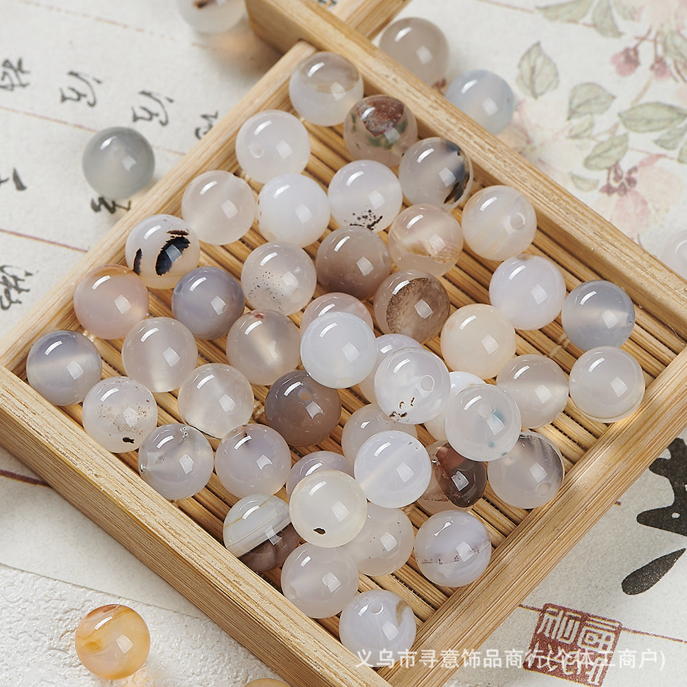 Natural Stone Crystal Agate Jade Beaded Loose Beads Handmade DIY Bracelet Material Wholesale