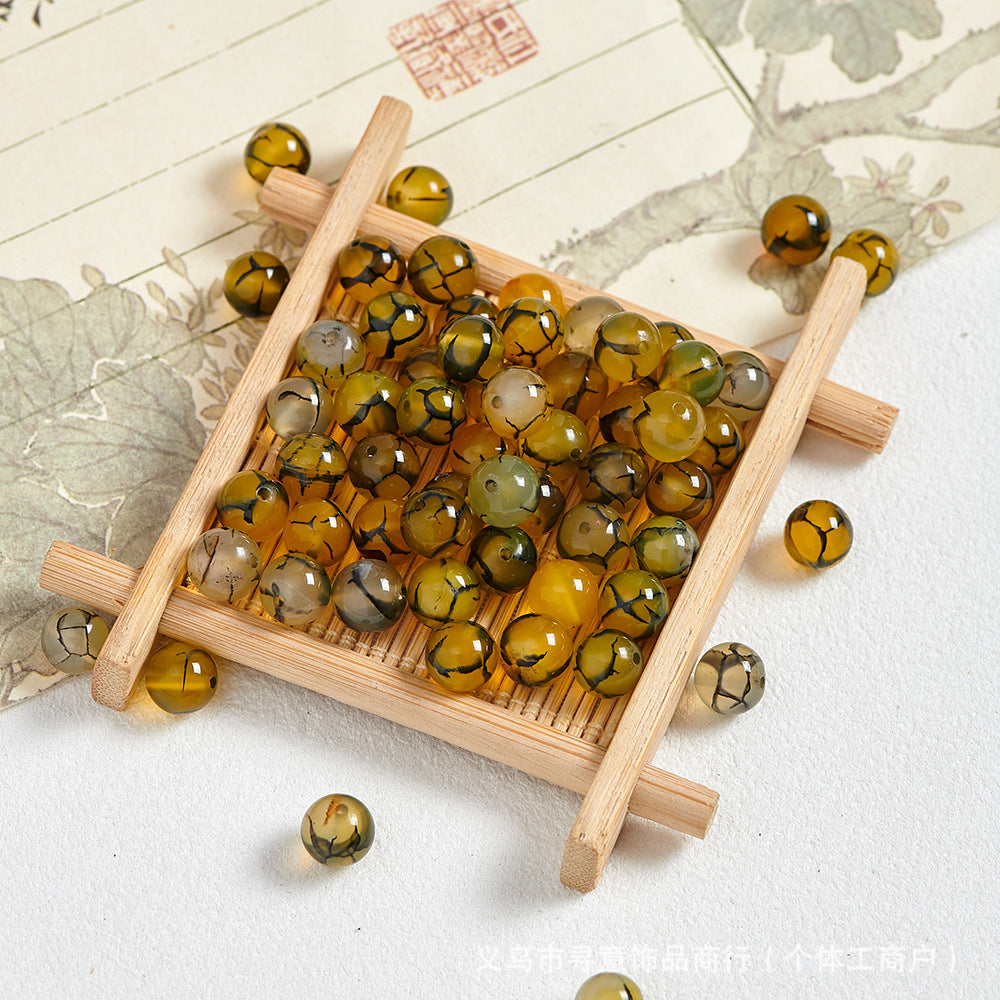 Natural Stone Crystal Agate Jade Beaded Loose Beads Handmade DIY Bracelet Material Wholesale