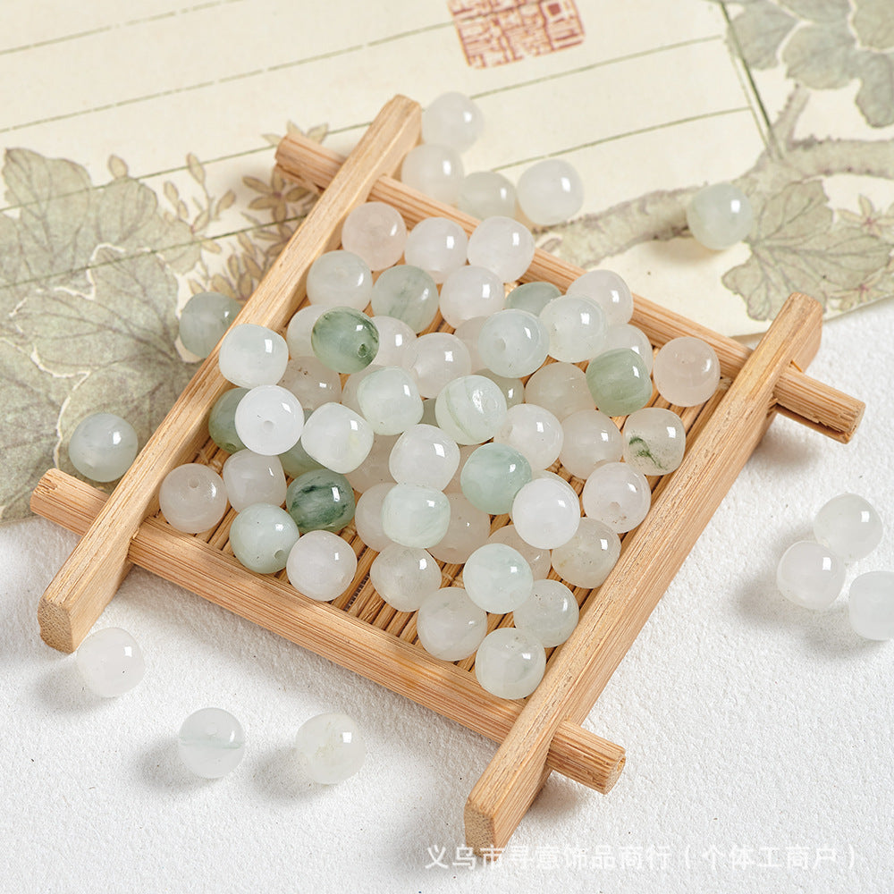 Natural Stone Crystal Agate Jade Beaded Loose Beads Handmade DIY Bracelet Material Wholesale