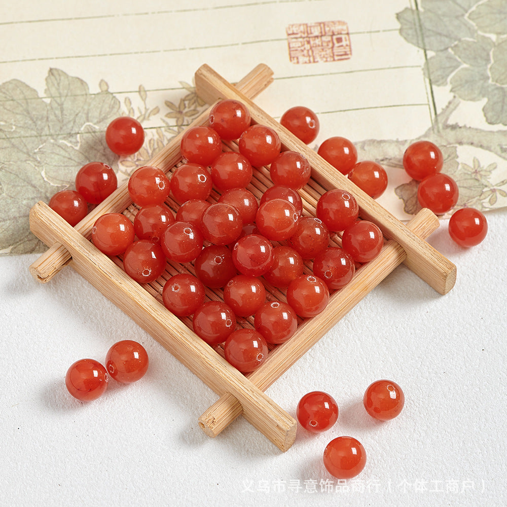 Natural Stone Crystal Agate Jade Beaded Loose Beads Handmade DIY Bracelet Material Wholesale