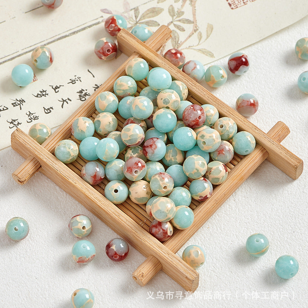 Natural Stone Crystal Agate Jade Beaded Loose Beads Handmade DIY Bracelet Material Wholesale