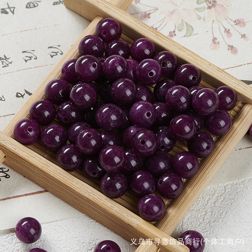 Natural Stone Crystal Agate Jade Beaded Loose Beads Handmade DIY Bracelet Material Wholesale