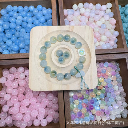 Natural Stone Crystal Agate Jade Beaded Loose Beads Handmade DIY Bracelet Material Wholesale