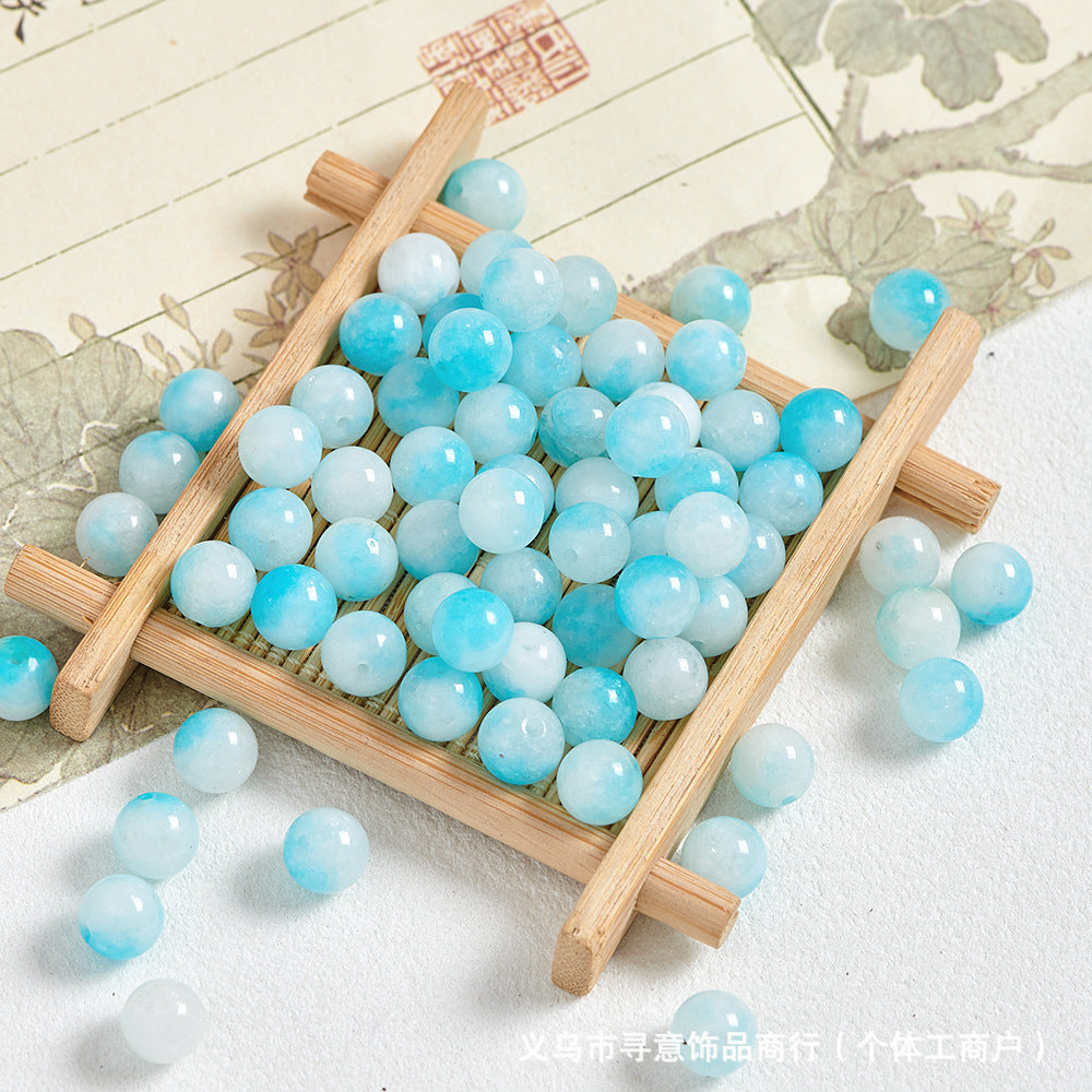 Natural Stone Crystal Agate Jade Beaded Loose Beads Handmade DIY Bracelet Material Wholesale