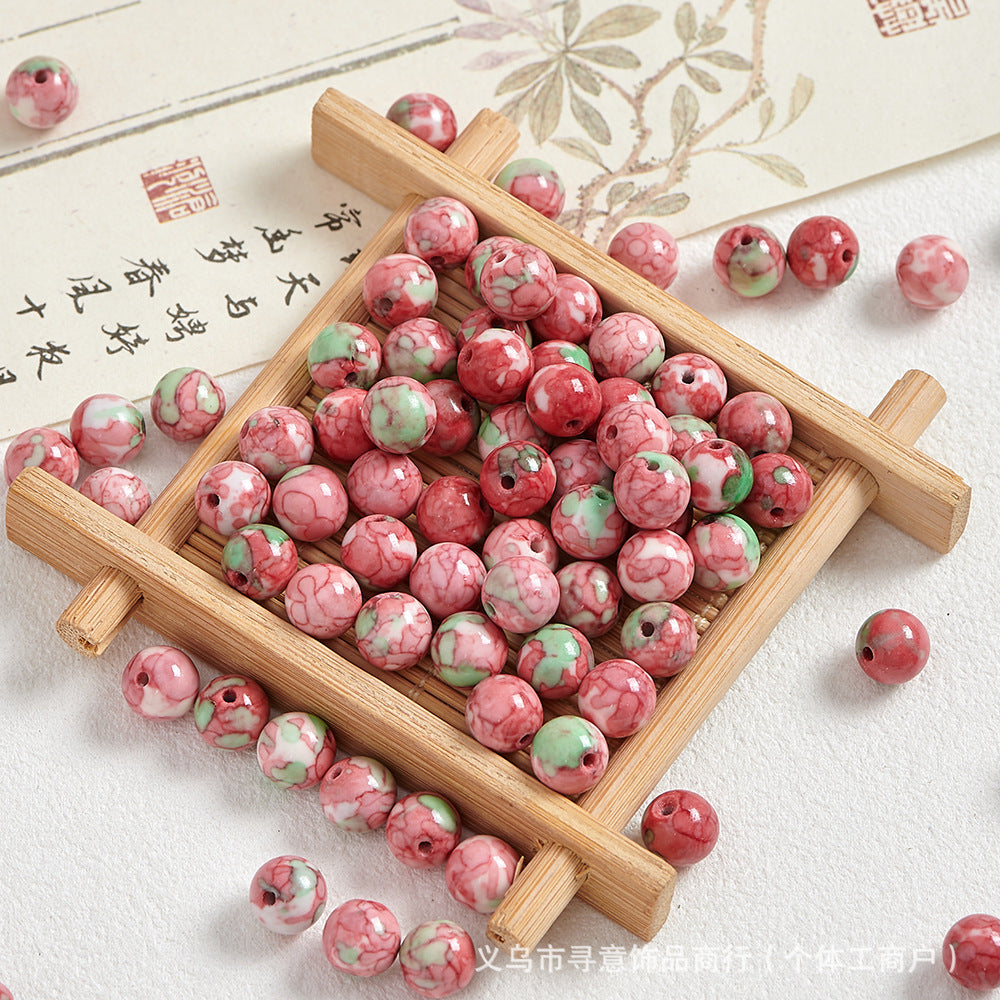 Natural Stone Crystal Agate Jade Beaded Loose Beads Handmade DIY Bracelet Material Wholesale