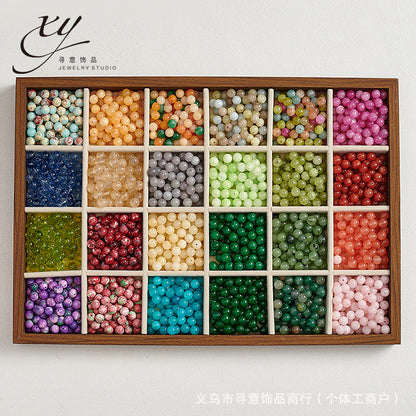 Natural Stone Crystal Agate Jade Beaded Loose Beads Handmade DIY Bracelet Material Wholesale