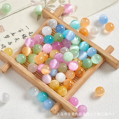 Natural Stone Crystal Agate Jade Beaded Loose Beads Handmade DIY Bracelet Material Wholesale