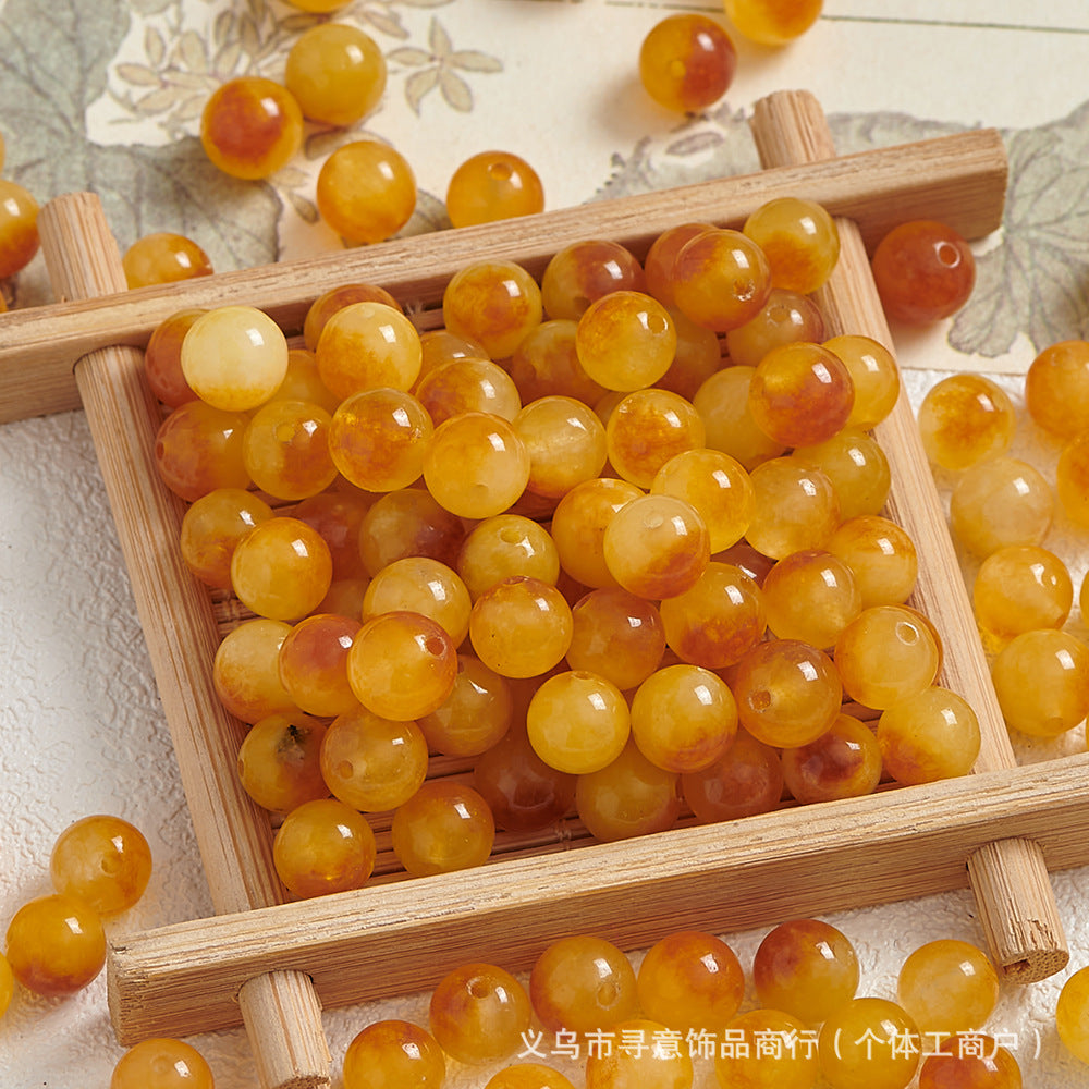 Natural Stone Crystal Agate Jade Beaded Loose Beads Handmade DIY Bracelet Material Wholesale