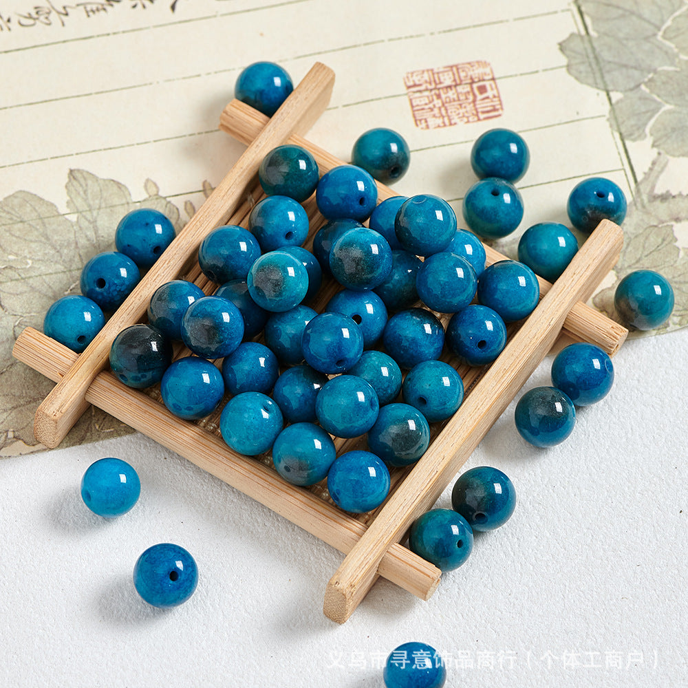 Natural Stone Crystal Agate Jade Beaded Loose Beads Handmade DIY Bracelet Material Wholesale