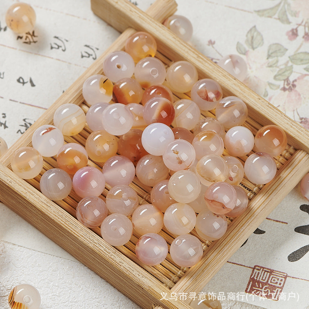 Natural Stone Crystal Agate Jade Beaded Loose Beads Handmade DIY Bracelet Material Wholesale