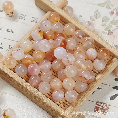 Natural Stone Crystal Agate Jade Beaded Loose Beads Handmade DIY Bracelet Material Wholesale