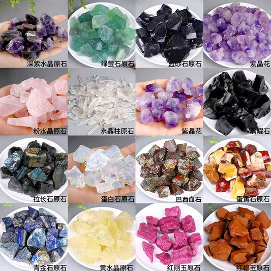 Natural Crystal Rough Stone Diffuser Stone Healing Amethyst Gravel Elongated Stone Agate Stone Opal Obsidian Rough Stone