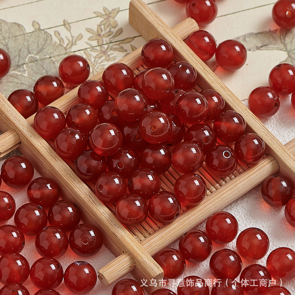 Natural Stone Crystal Agate Jade Beaded Loose Beads Handmade DIY Bracelet Material Wholesale