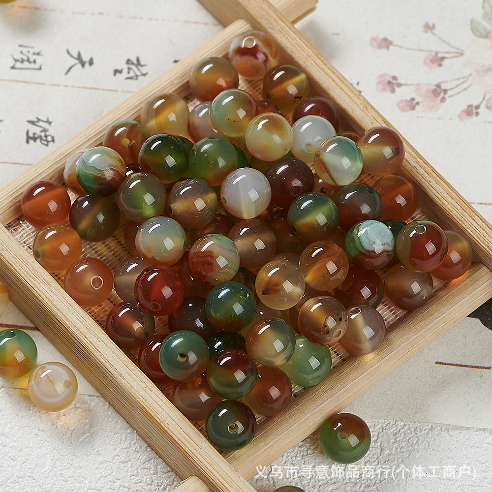 Natural Stone Crystal Agate Jade Beaded Loose Beads Handmade DIY Bracelet Material Wholesale