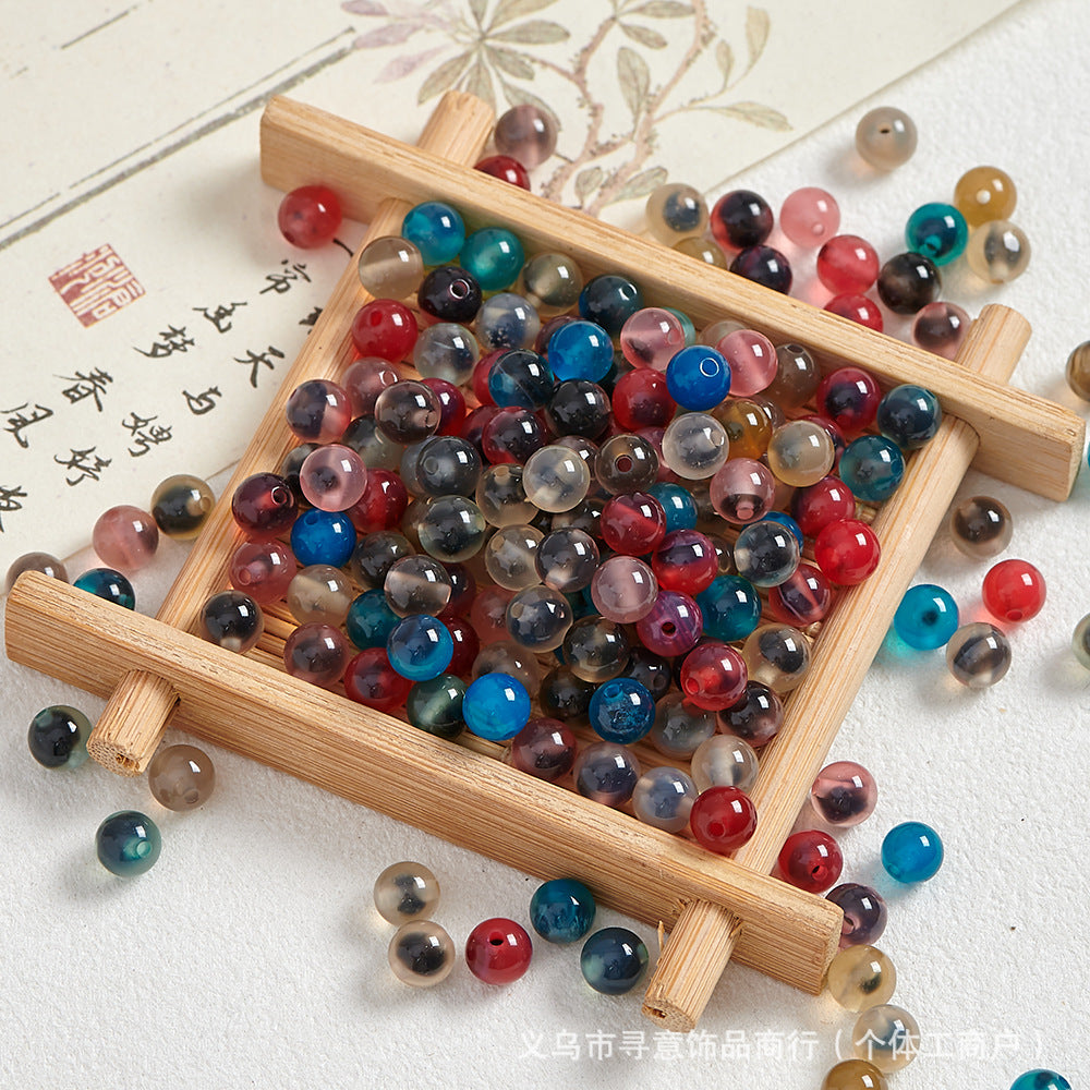 Natural Stone Crystal Agate Jade Beaded Loose Beads Handmade DIY Bracelet Material Wholesale