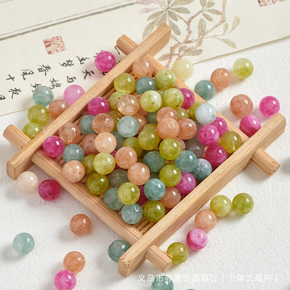 Natural Stone Crystal Agate Jade Beaded Loose Beads Handmade DIY Bracelet Material Wholesale