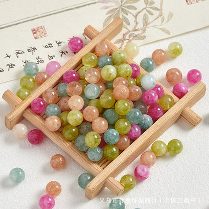 Natural Stone Crystal Agate Jade Beaded Loose Beads Handmade DIY Bracelet Material Wholesale