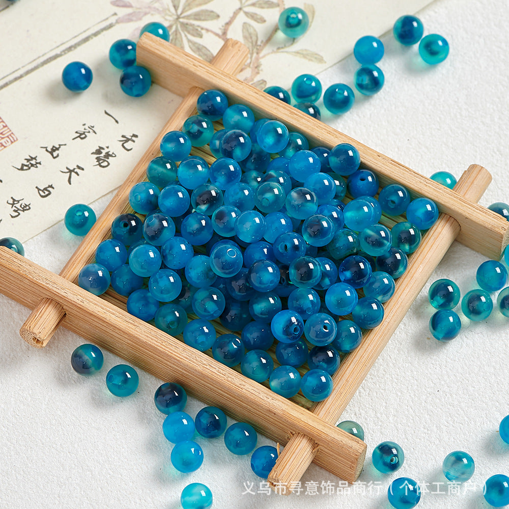 Natural Stone Crystal Agate Jade Beaded Loose Beads Handmade DIY Bracelet Material Wholesale