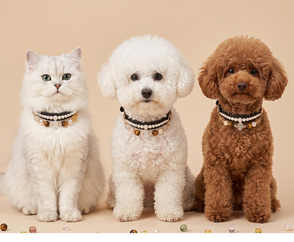 跨境天然宠物水晶项圈猫狗脖圈中小型犬项链脖圈直播现货厂家批发