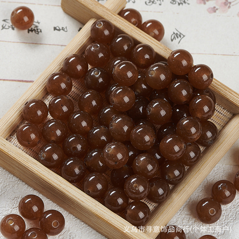 Natural Stone Crystal Agate Jade Beaded Loose Beads Handmade DIY Bracelet Material Wholesale