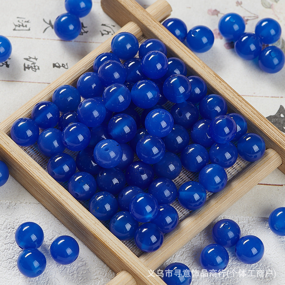 Natural Stone Crystal Agate Jade Beaded Loose Beads Handmade DIY Bracelet Material Wholesale