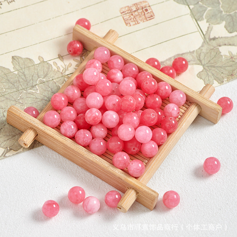 Natural Stone Crystal Agate Jade Beaded Loose Beads Handmade DIY Bracelet Material Wholesale