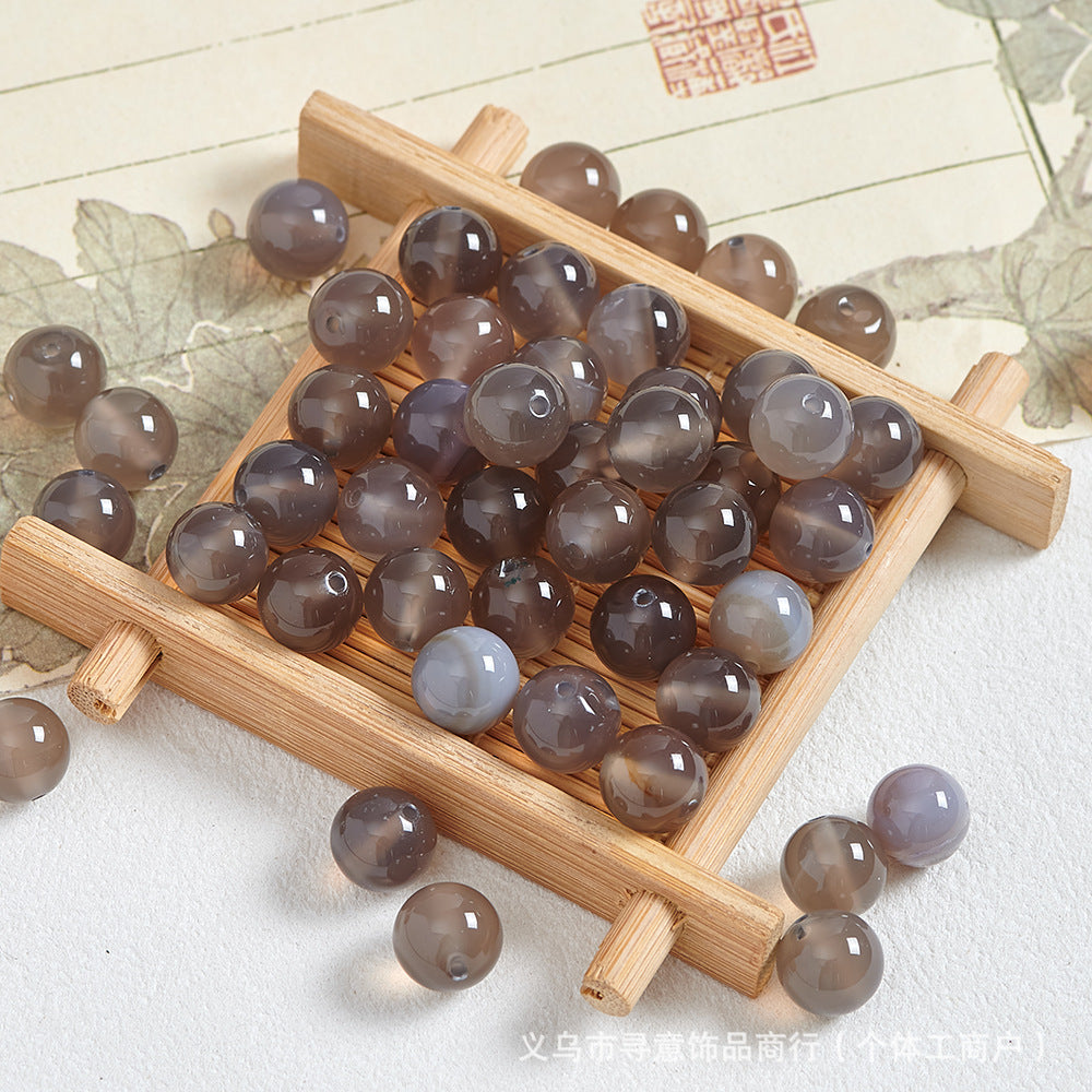 Natural Stone Crystal Agate Jade Beaded Loose Beads Handmade DIY Bracelet Material Wholesale