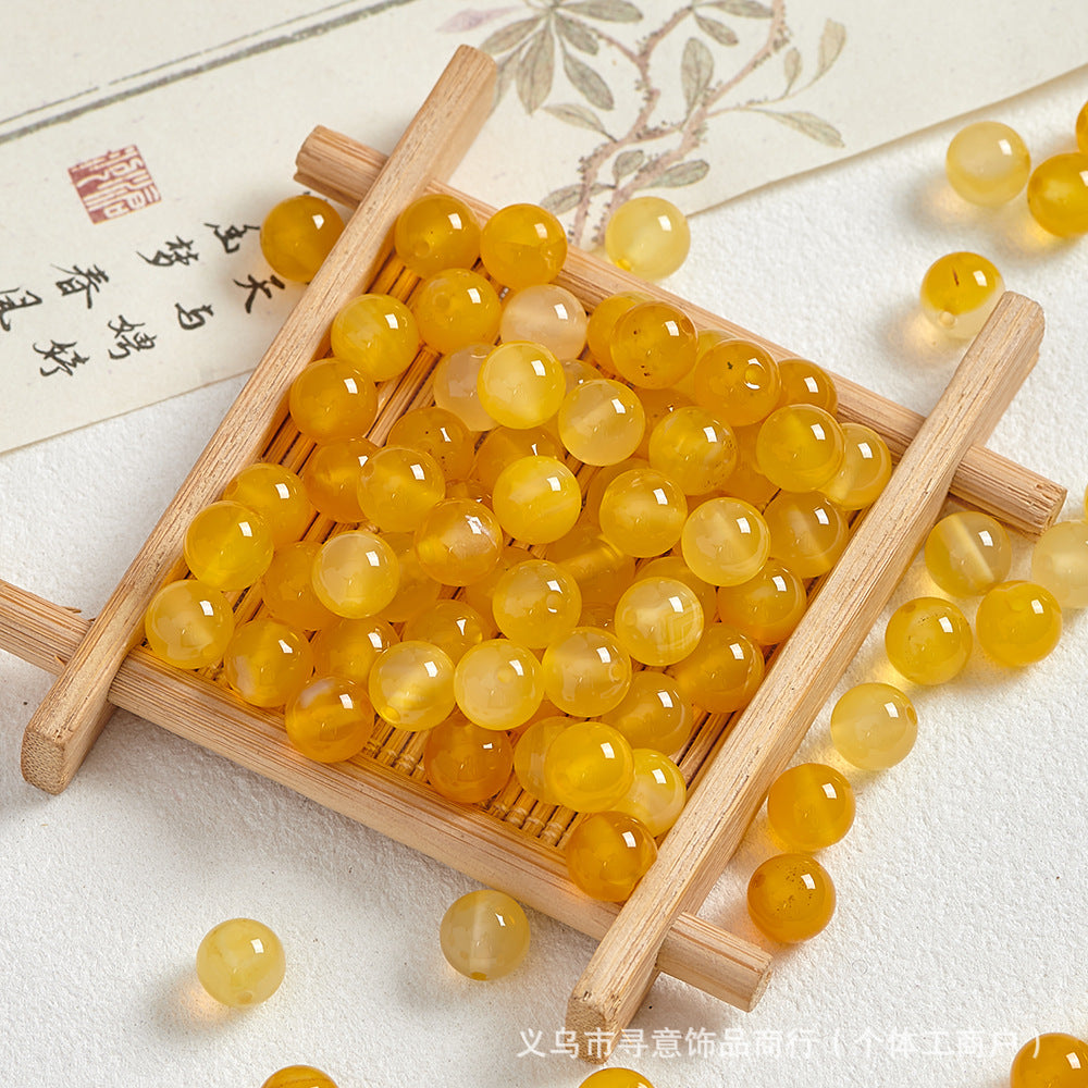 Natural Stone Crystal Agate Jade Beaded Loose Beads Handmade DIY Bracelet Material Wholesale