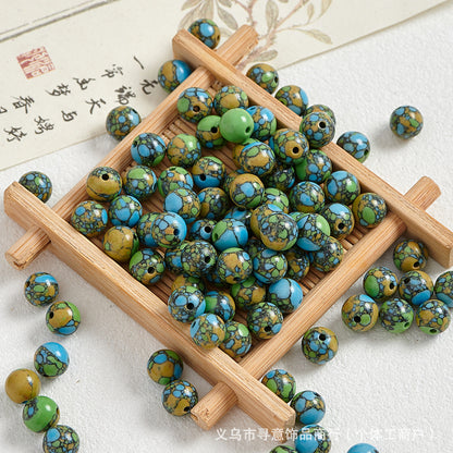 Natural Stone Crystal Agate Jade Beaded Loose Beads Handmade DIY Bracelet Material Wholesale