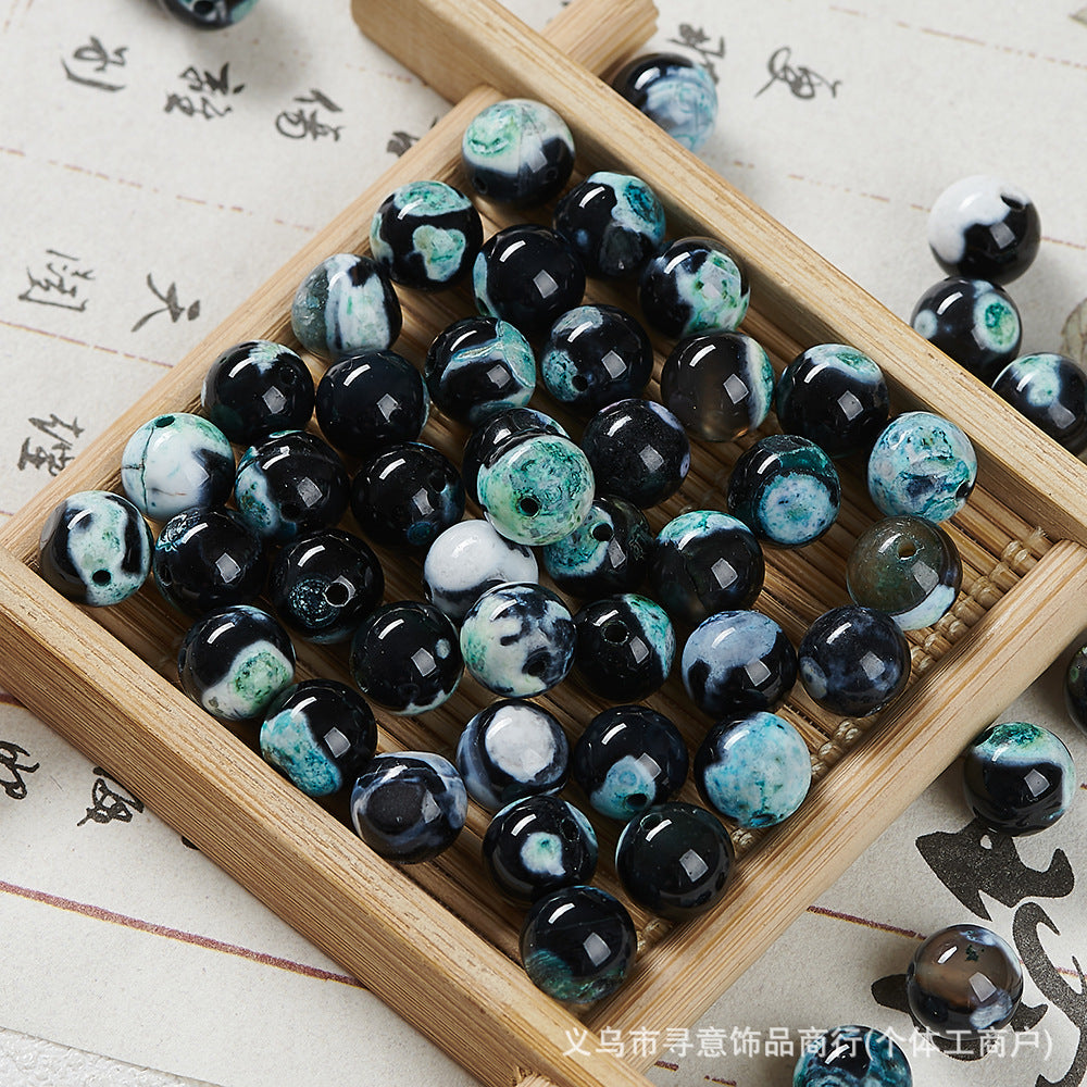Natural Stone Crystal Agate Jade Beaded Loose Beads Handmade DIY Bracelet Material Wholesale