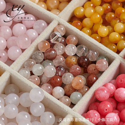 Natural Stone Crystal Agate Jade Beaded Loose Beads Handmade DIY Bracelet Material Wholesale