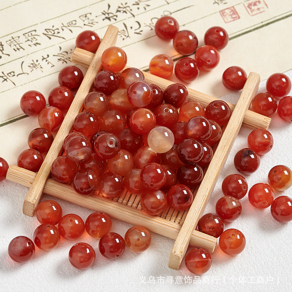 Natural Stone Crystal Agate Jade Beaded Loose Beads Handmade DIY Bracelet Material Wholesale