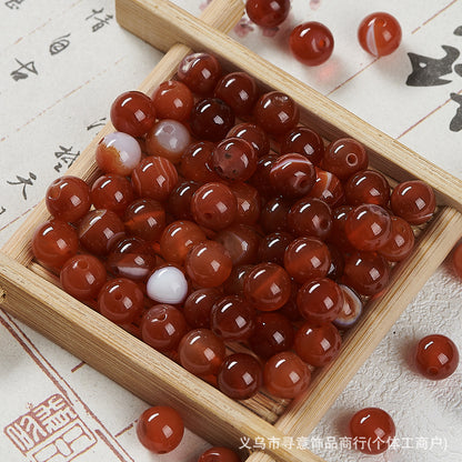 Natural Stone Crystal Agate Jade Beaded Loose Beads Handmade DIY Bracelet Material Wholesale