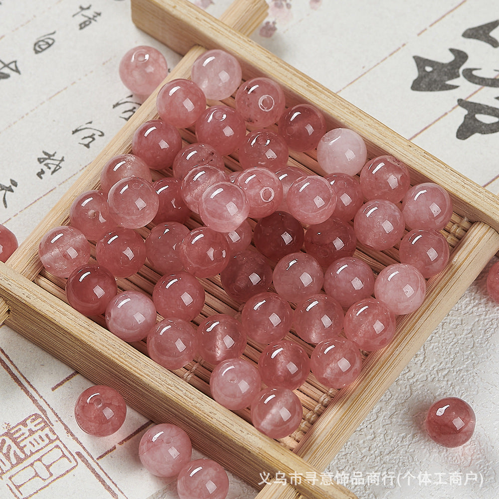 Natural Stone Crystal Agate Jade Beaded Loose Beads Handmade DIY Bracelet Material Wholesale