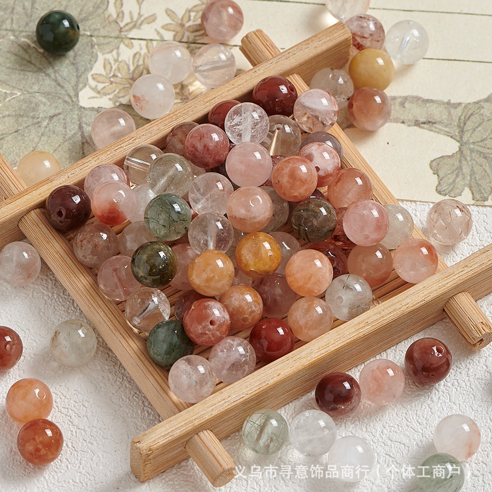 Natural Stone Crystal Agate Jade Beaded Loose Beads Handmade DIY Bracelet Material Wholesale