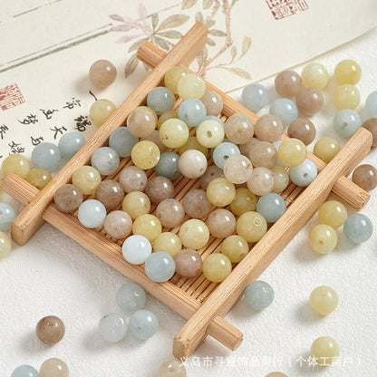 Natural Stone Crystal Agate Jade Beaded Loose Beads Handmade DIY Bracelet Material Wholesale