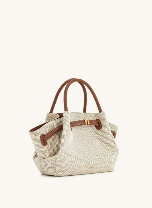 Hana Mini Tote Bag - Cream Canvas - Looeco