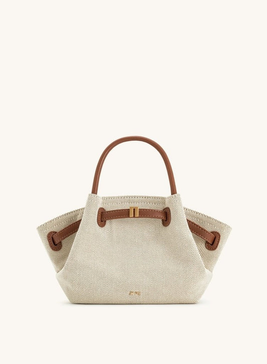 Hana Mini Tote Bag - Cream Canvas - Looeco